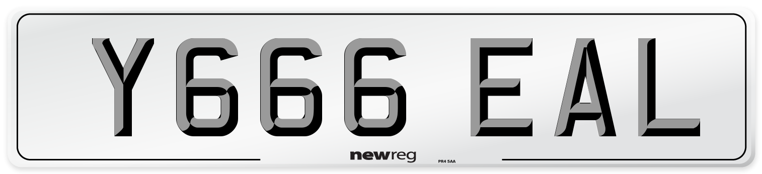 Y666 EAL Number Plate from New Reg